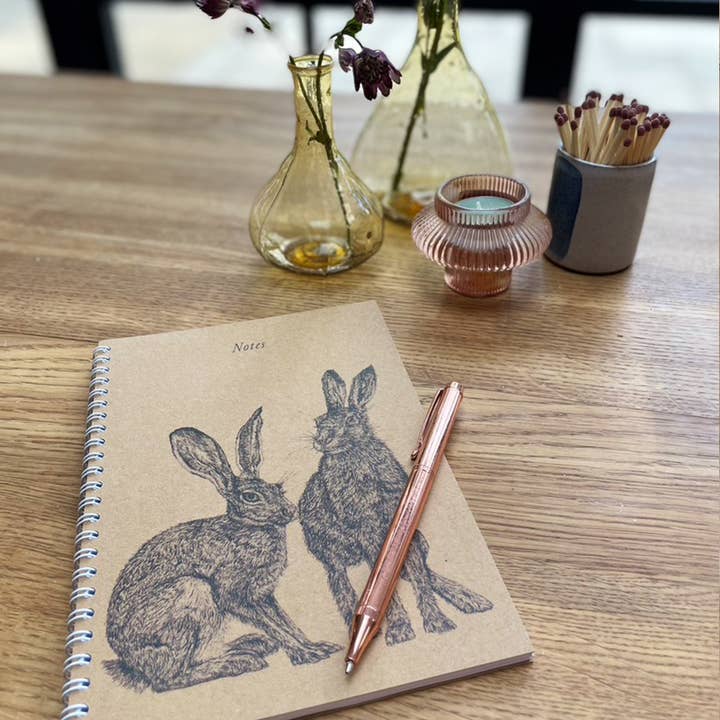 Hector & Hermione Hare A5 Notepad for wholesale by Kate Please