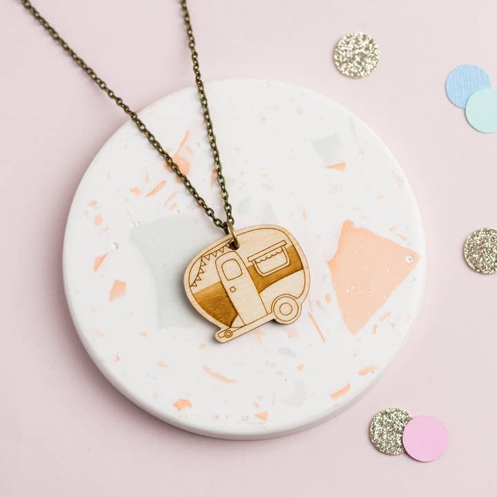 Wooden Caravan Necklace for wholesale by Ginger Pickle