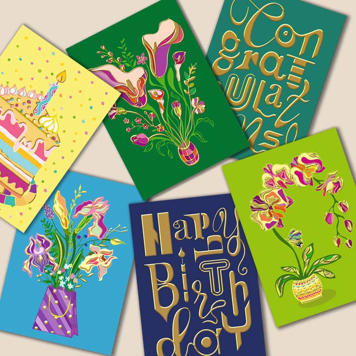 Oditti - Wholesale Postcard - Orchid Gold Foil Postcard2