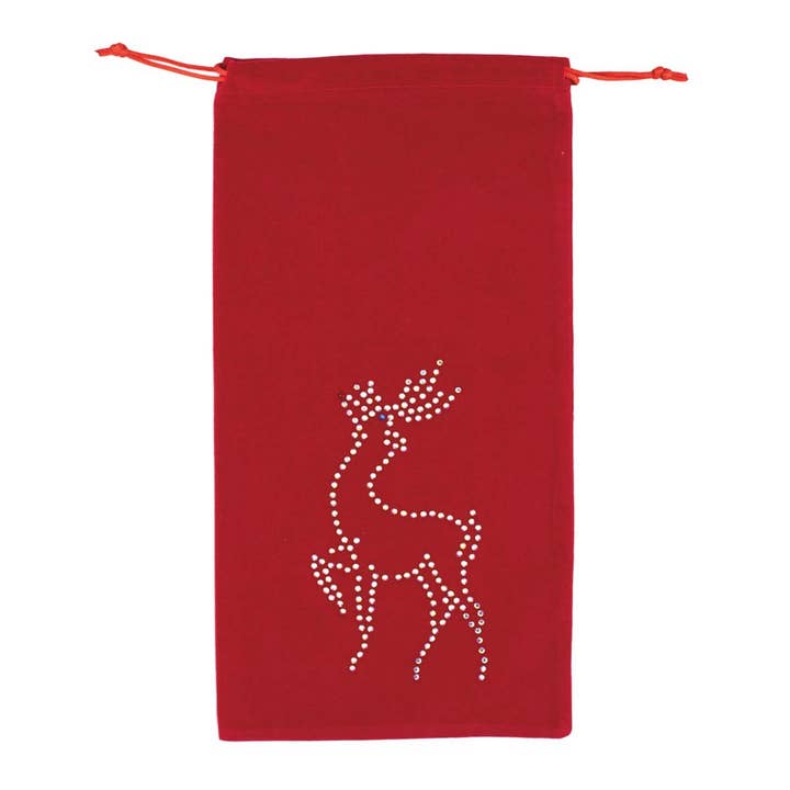 Rhinestone Reindeer Wine Bag for wholesale by Sparkles Home