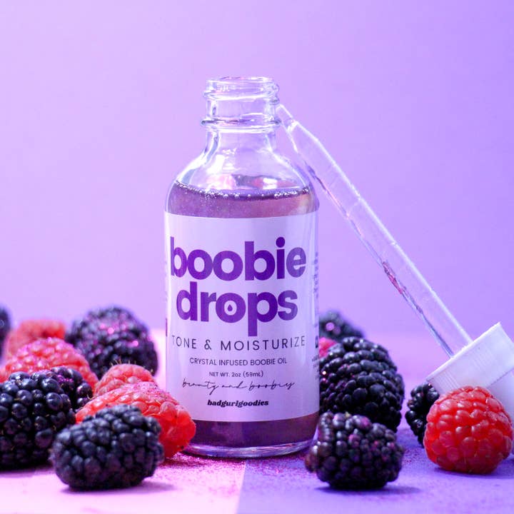 Badgurlgoodies - Wholesale Bath/Body Oil - Boobie Drops Acai Breast & Chest Crystal Infused Oil