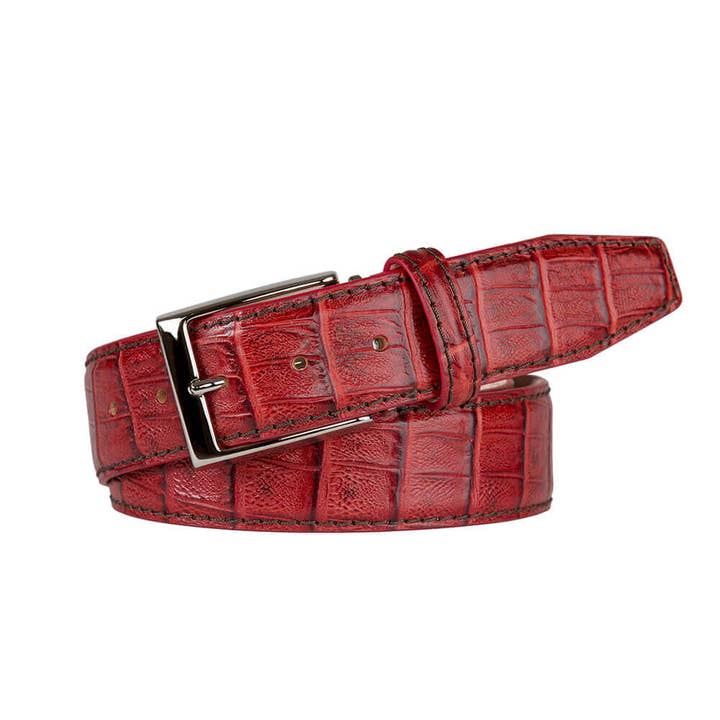 Mock Caiman Crimson Roter Gürtel für den Großhandel von Roger Ximenez