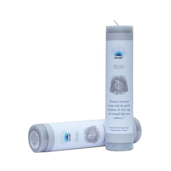 Vrinda - Wholesale Pillar Candle - Manifestation Pillar Candle Reiki 7"x1.5"2