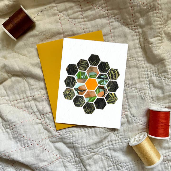 Tarjeta de felicitación Quilt Block (jardín de flores de la abuela) para venta al por mayor de Cozy Arts