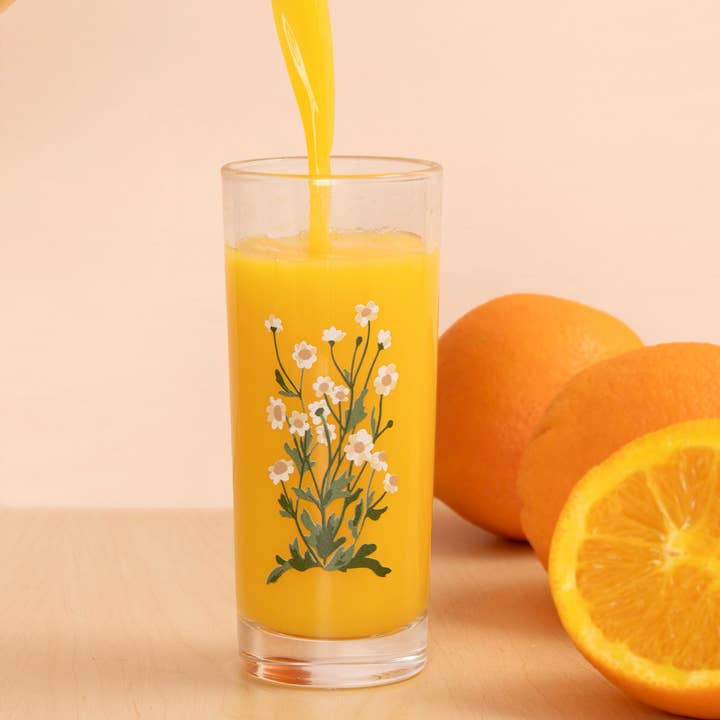 Montauk Daisy Tall Juice Glass for wholesale by 1canoe2 | One Canoe Two Paper Co.