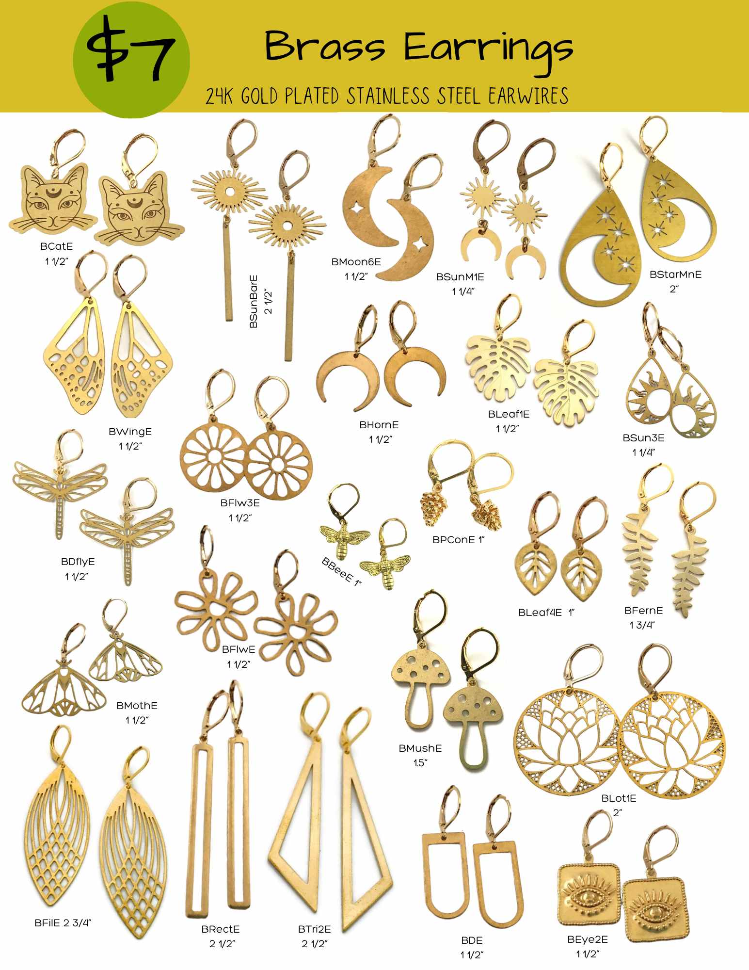 Dreamspirit – wholesale Dangle earrings – Brass Square Eye Earrings3
