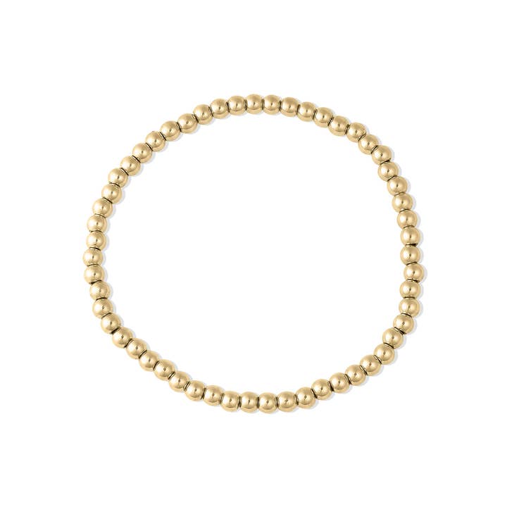WJW - Wholesale Beaded Bracelet - Gold Beaded Stretch Bracelet