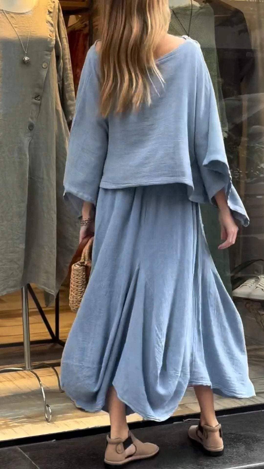 Flarix - Wholesale Top & Skirt Set - Women's - Washed Relaxed Two-Piece Set11