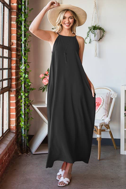 HEIMISH - Vendita all'ingrosso Vestito - Donna - MAXI ABITO IN TESSUTO MASSICCIO ED6771-100