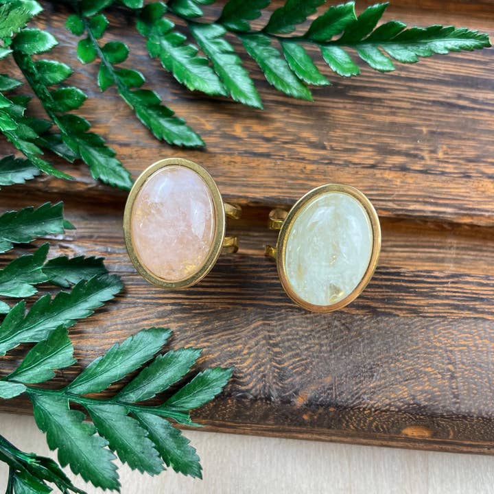 Ewelina Pas Jewelry - Wholesale Single Stone/Solitaire Ring - Gold Oval Gemstone Stainless Steel Adjustable Ring11