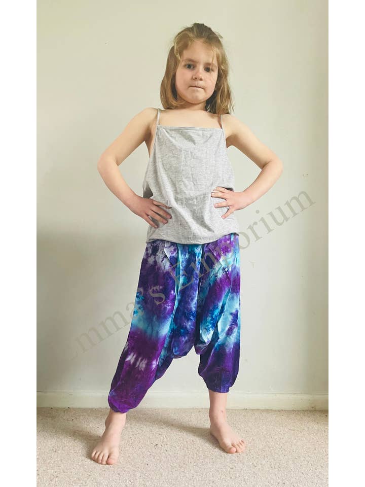 Emma's Emporium - Wholesale Trousers – Kids - Children's Tie Dye Drop Crotch Harem Trousers