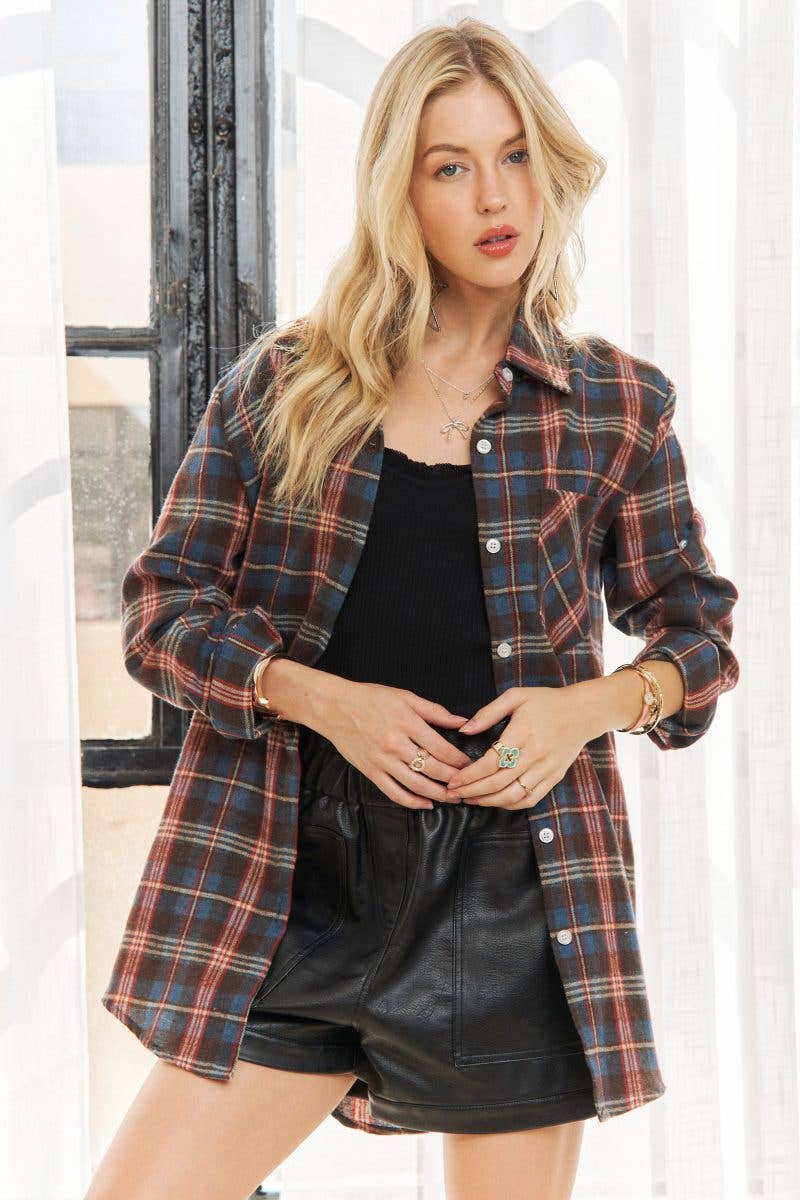 Vanilla Monkey - Wholesale Button Down Shirt - Women's - Button Down Flannel Shirt0