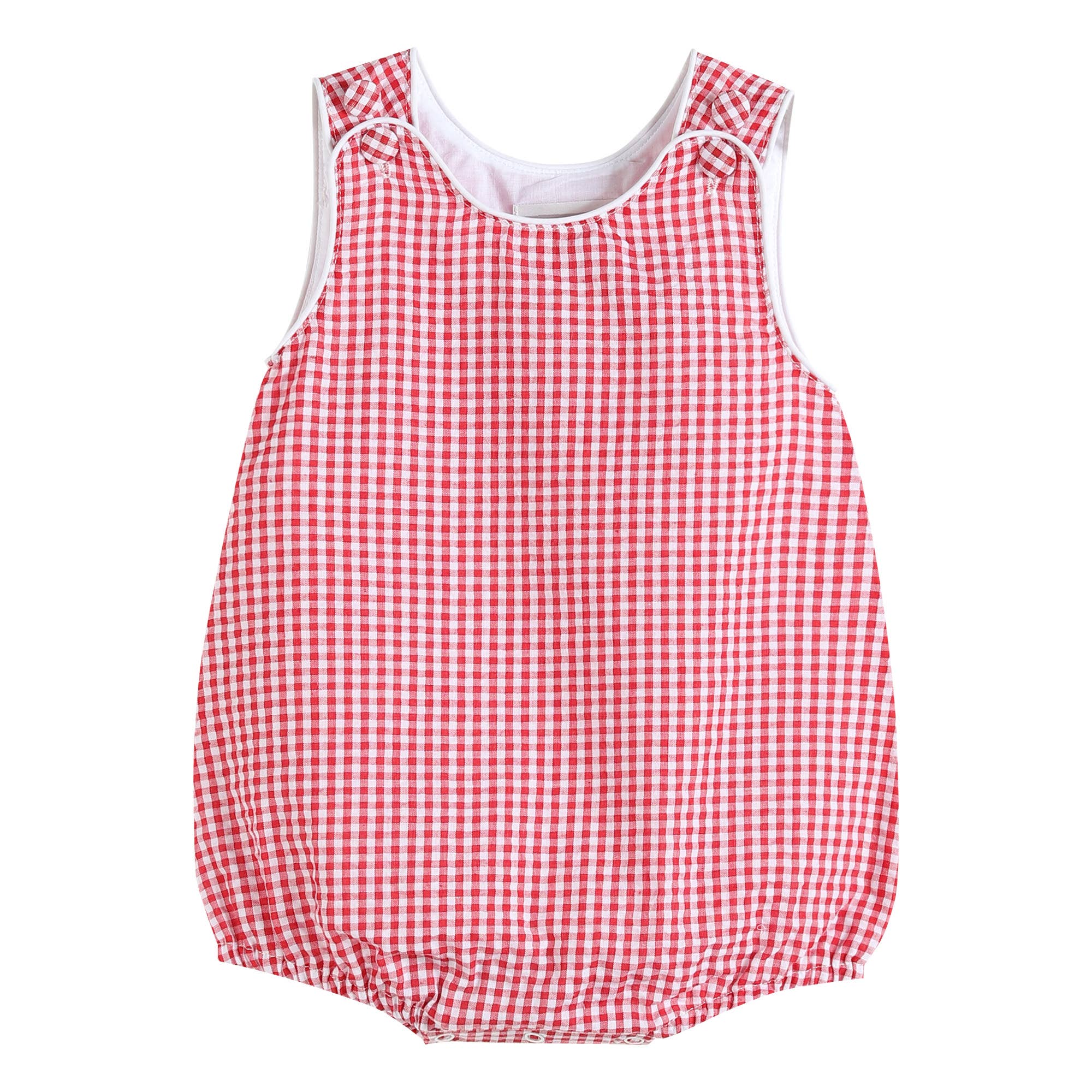 Lil Cactus - Wholesale Bodysuit (Non-Footed) - Baby - Classic Red Seersucker Baby Bubble Romper