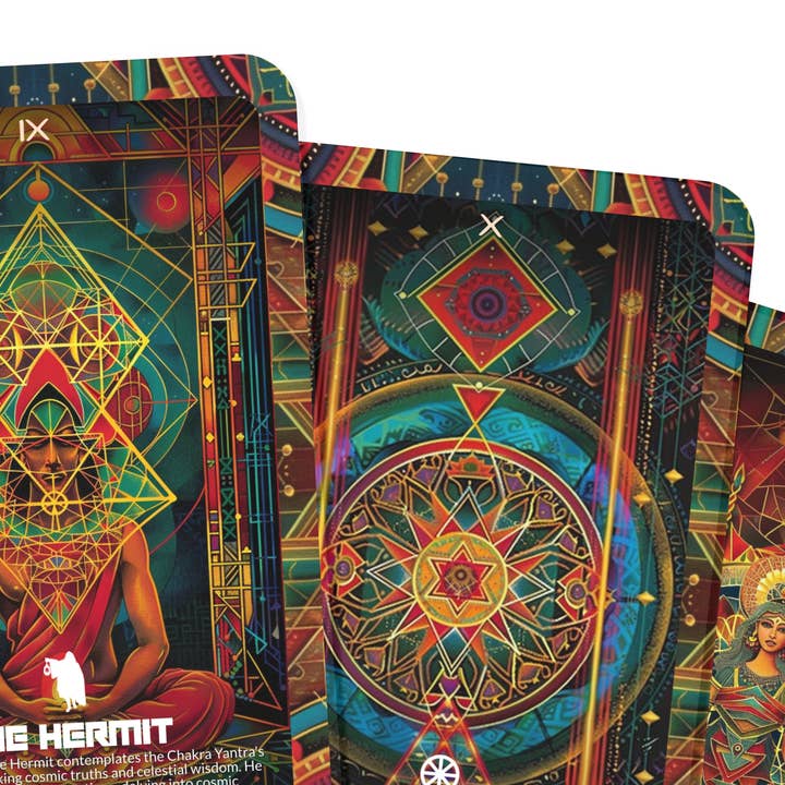 Ibiza Tarot USA - Wholesale Tarot Cards - The Chakra Yantra Tarot - 22 Major Arcana - A unique spiritual journey - Aligning the chakras through the sacred geometry of yantras.6