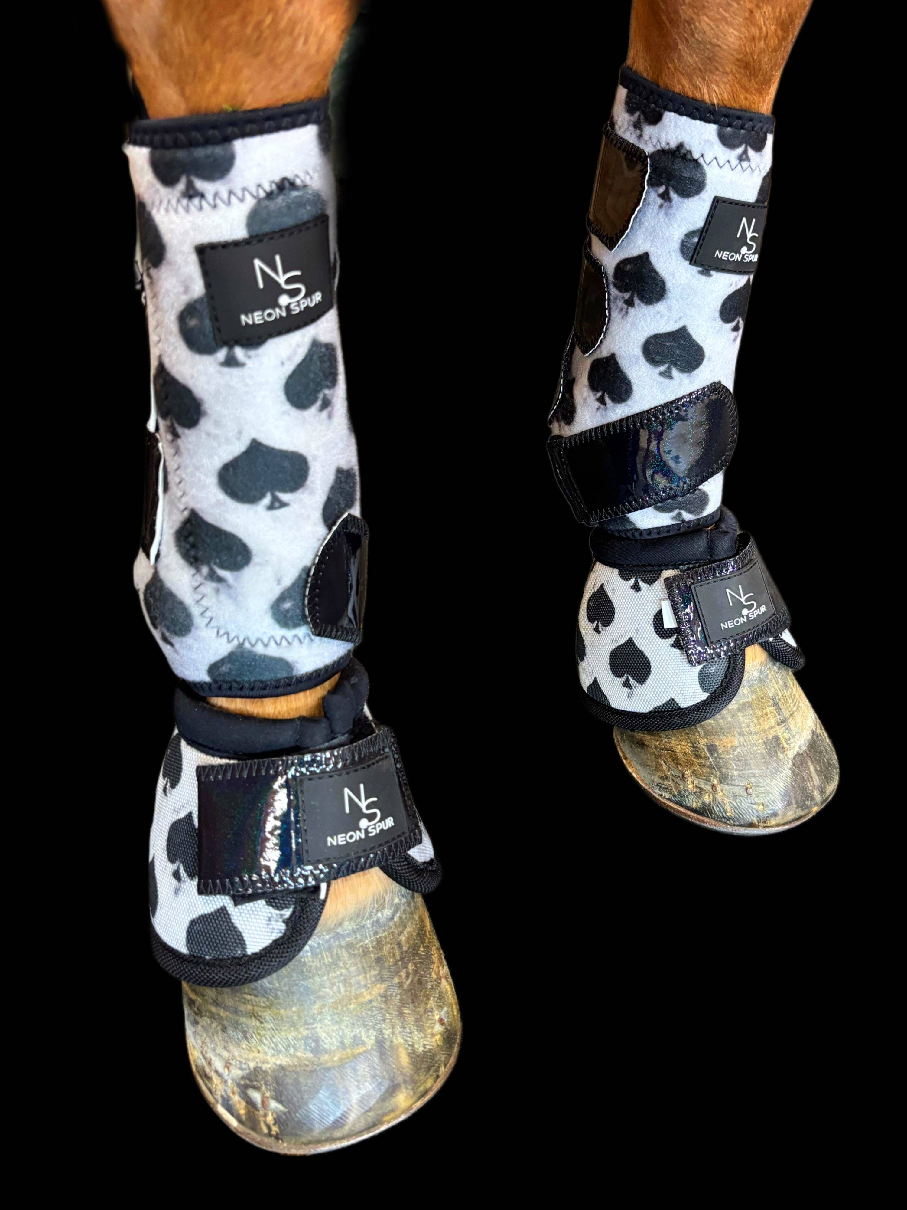 Neon Spur LLC - Wholesale Horseback Riding Gear - Smokin Spades Splint Boots - 2 pack1