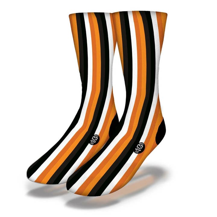 Herbst ästhetische vertikale Streifen Halloween Socken für den Großhandel von Savvy Sox