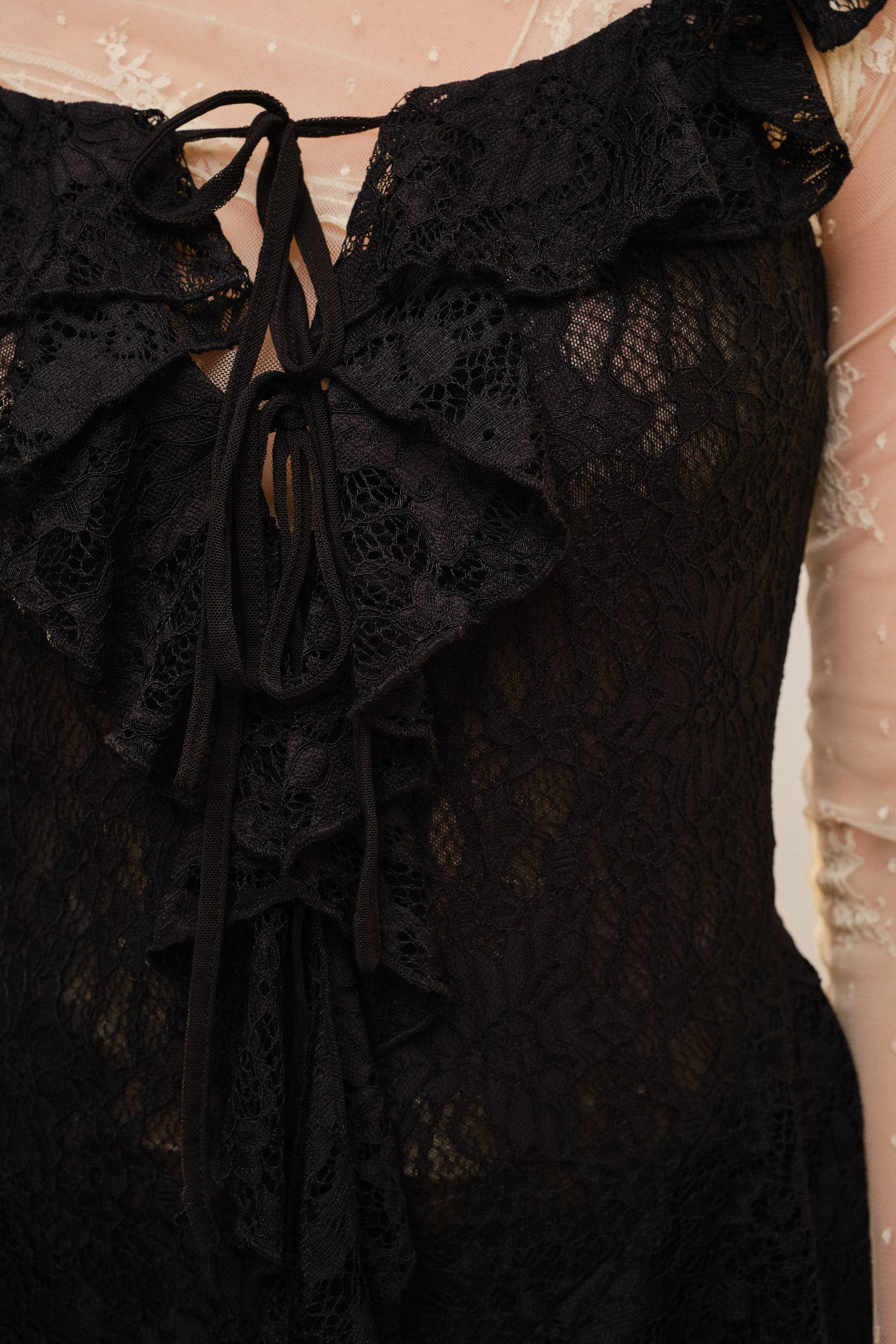 Blue B - Wholesale Dress - Women's - 52162D - Square Neck Lace Ruffle Dress12