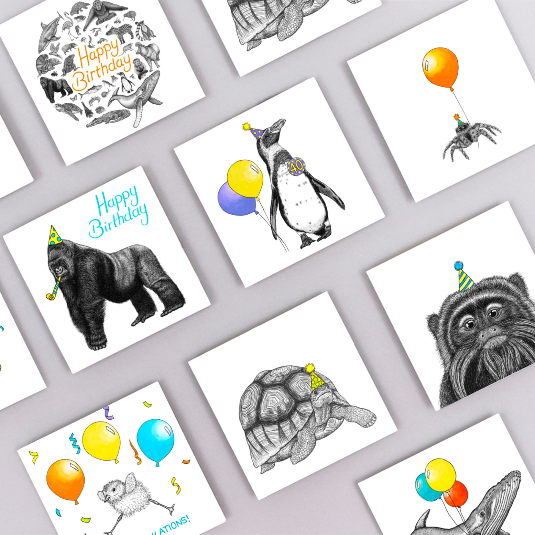 Wild Lines - Wholesale Birthday Card - Gorilla Cards // Gorilla Birthday Cards // Wildlife Art Card2