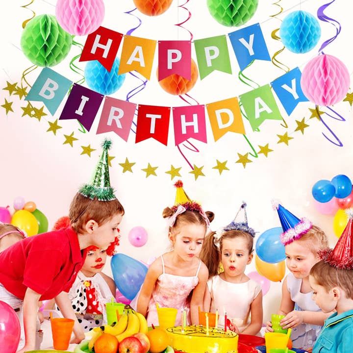 TDV Homes - Wholesale Party sign/banner - Happy Birthday Banner Kit - Happy Birthday Decorations - 1 R5