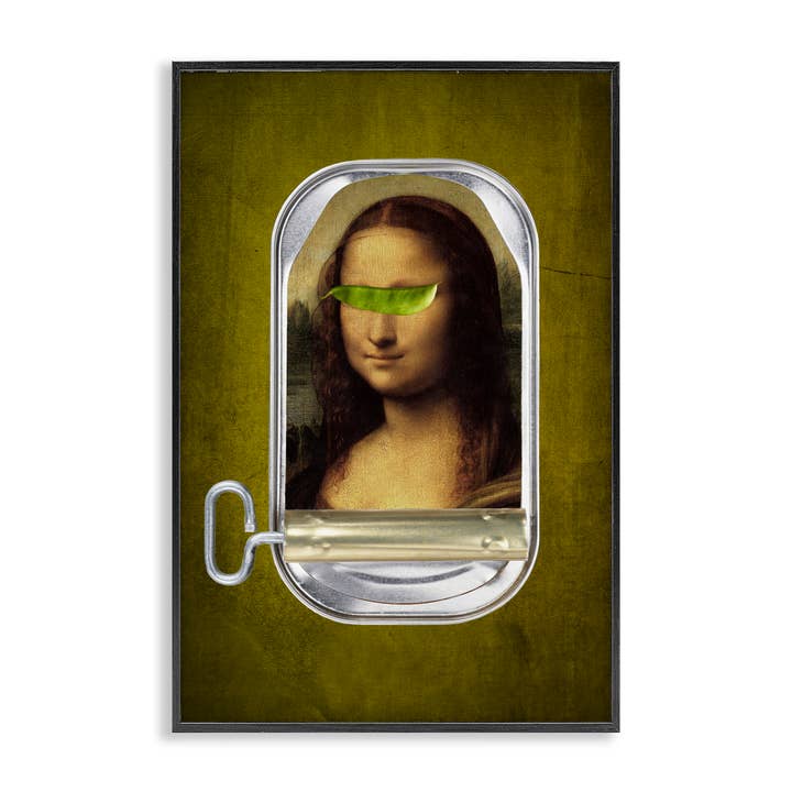 Canned Mona Lisa - Framed Wall Art for wholesale by Stupell Industries
