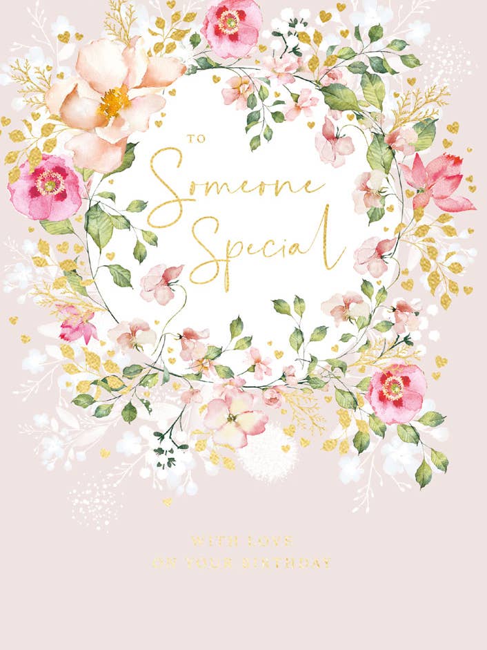 BIRTHDAY SOMEONE SPECIAL GREETING CARD LING DESIGN for wholesale by Notes & Queries, Inc.
