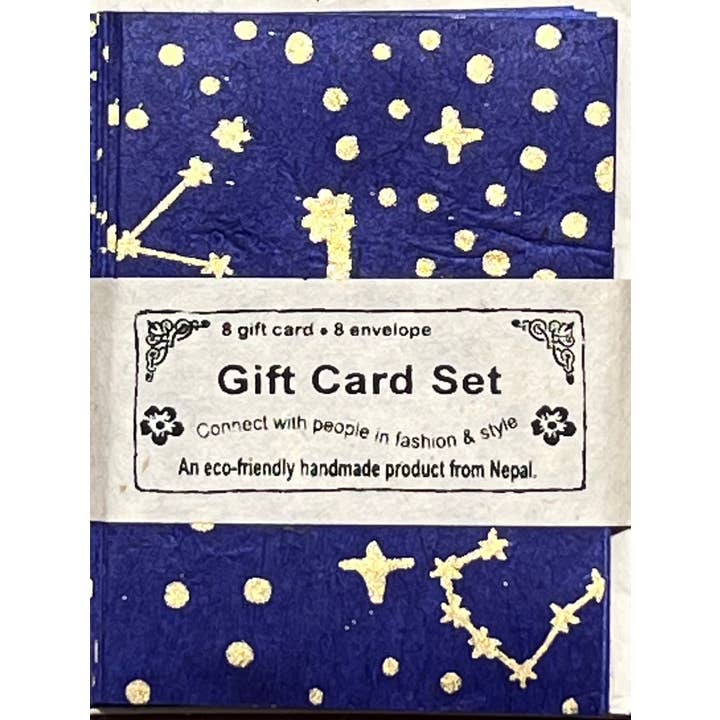 Giftsland - Vendita all'ingrosso Etichetta regalo - Contenitore regalo, blu costellazione, set da 8