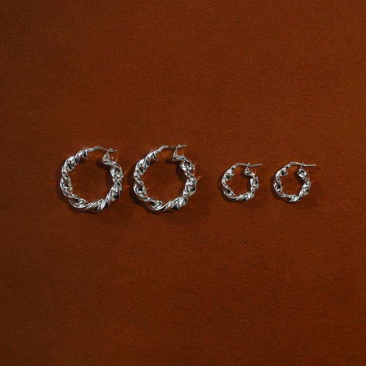 MESH - Wholesale Hoop Earrings - Vintage Hoops in plated 925 silver8