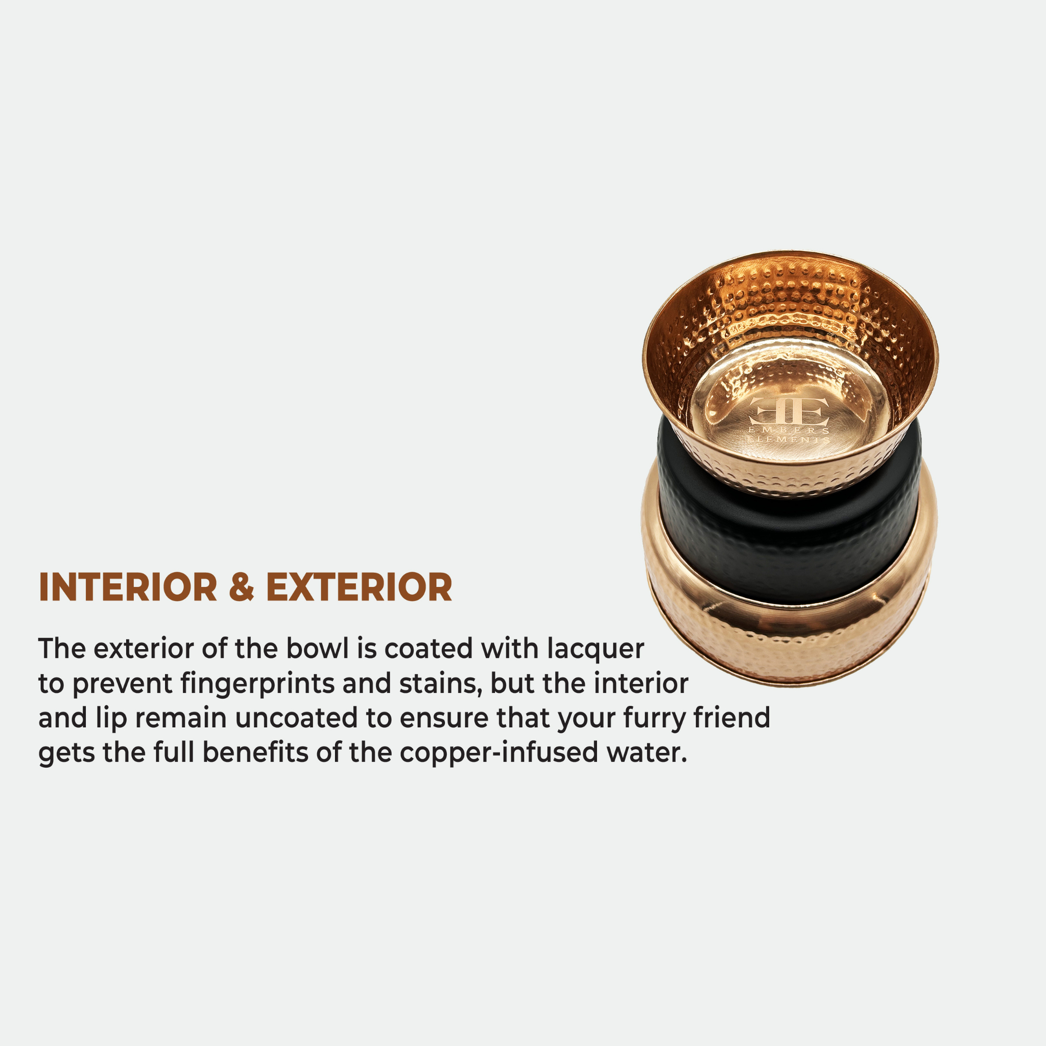 EMBERS ELEMENTS - Wholesale Pet Bowl - Cat/Dog - AURORA – Handcrafted, Hand Hammered Pure Copper Pet Bowls3