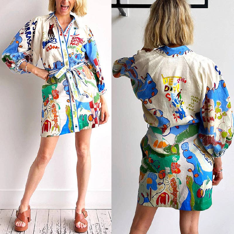 Som vist 2025 Ny hørkjole med tryk – chic og afslappet stil for engroshandel på Faire10