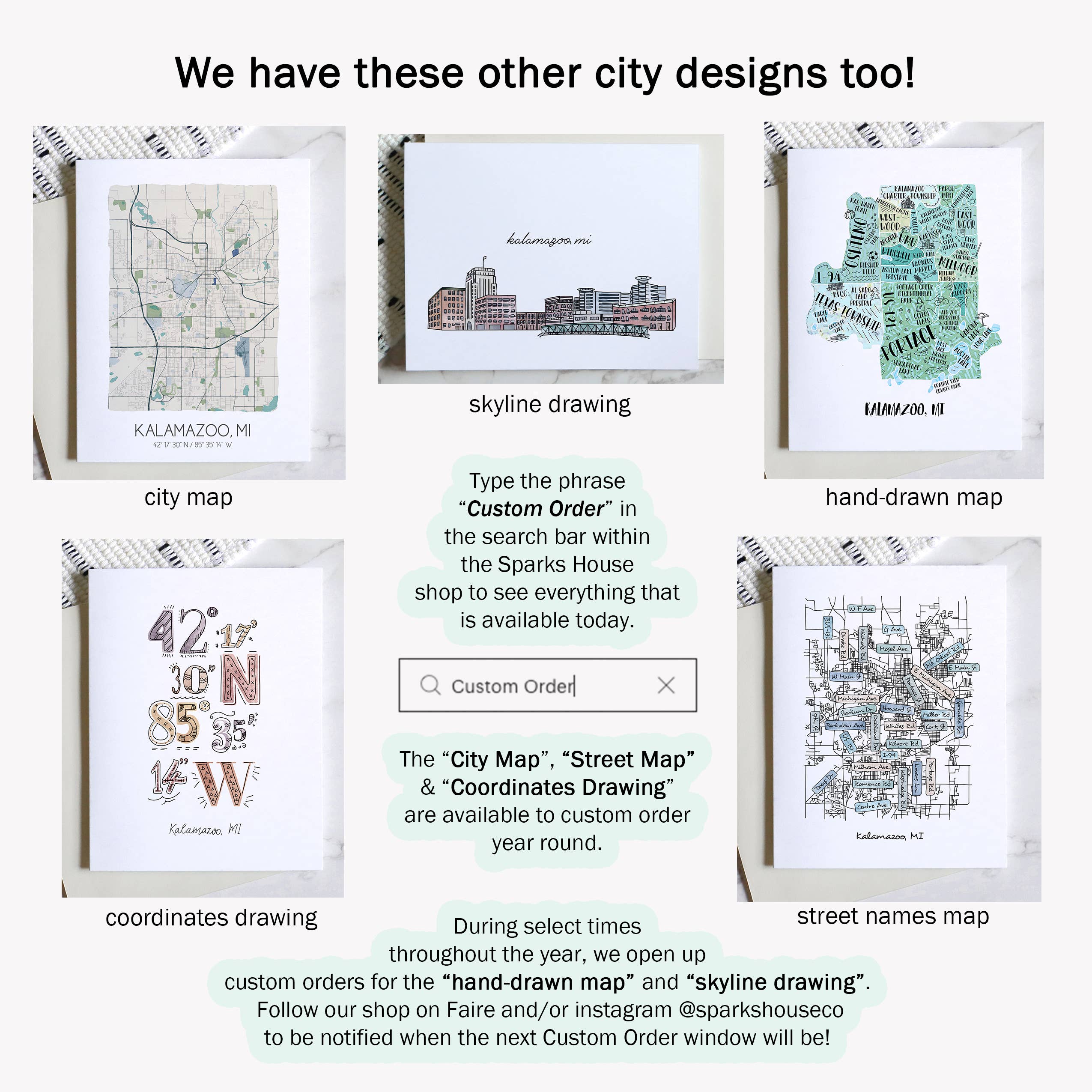 Sparks House Co. - Wholesale Everyday Greeting Card - Custom City Greeting Card - City Coordinates - Custom Order8
