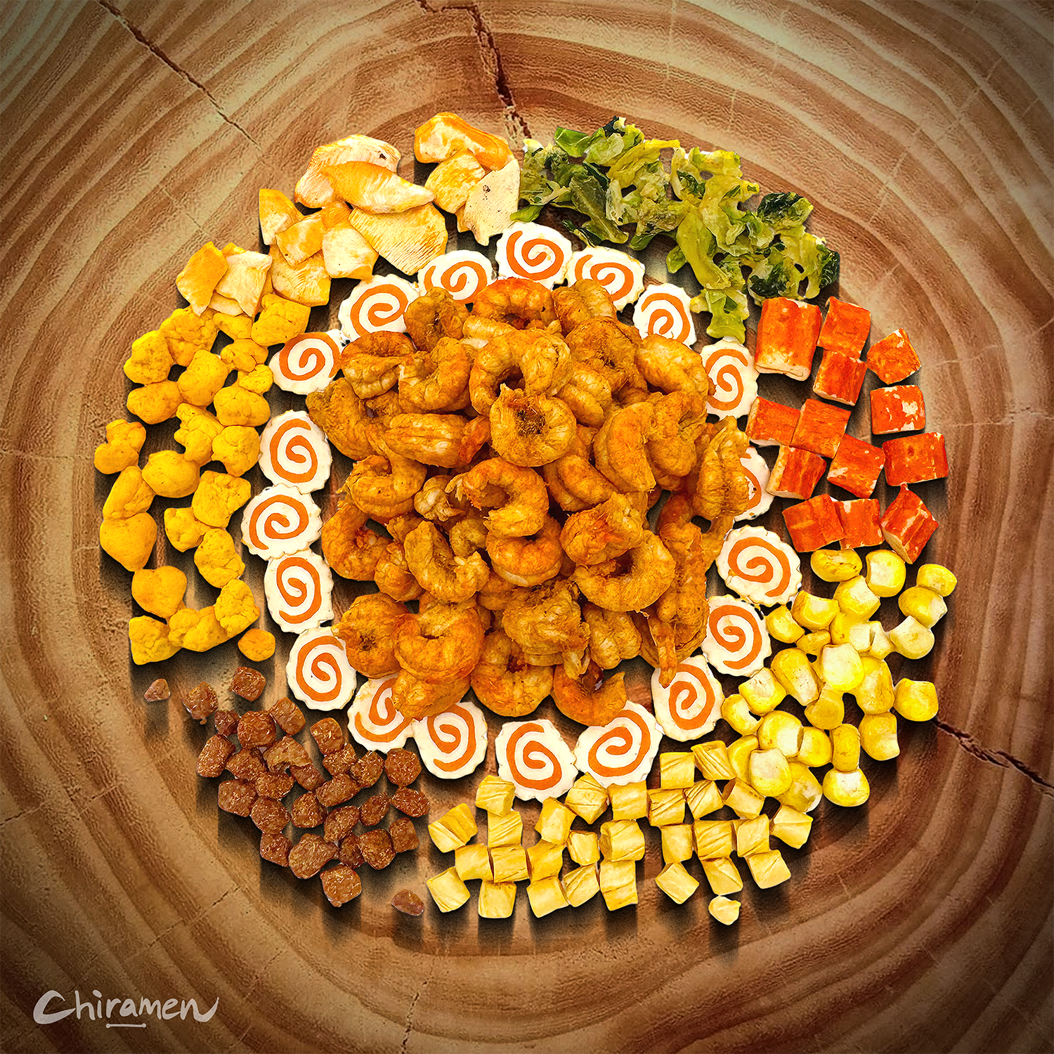 Chiramen - Wholesale Dried/Dehydrated Vegetables - CHIRAMEN Mala Crawfish Mix Ramen Toppings1