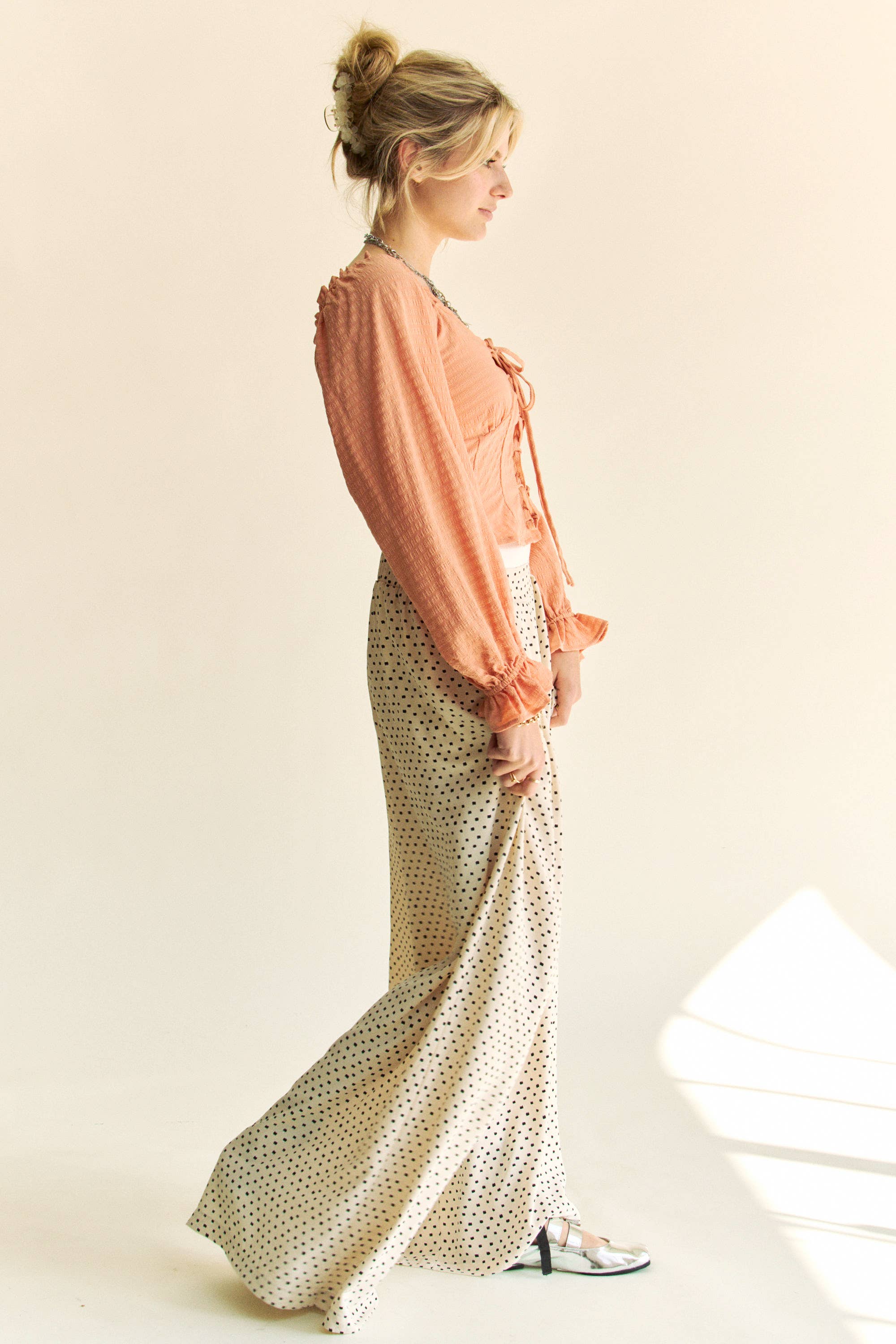 Davi & Dani - Vente Pantalon – femme - PANTALON LONG À CEINTURE ÉLASTIQUE PLISSÉE8