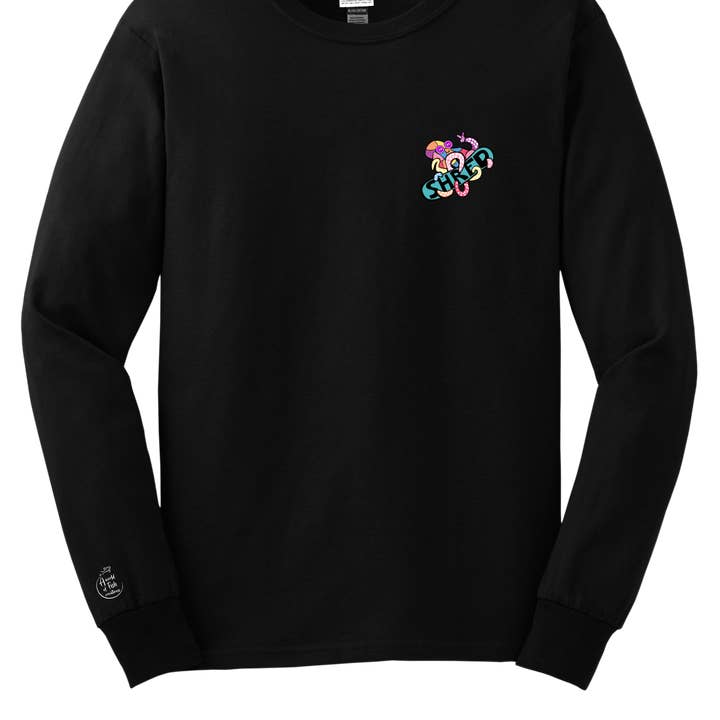 Octo-Grab Black Long Sleeve Shirt for wholesale by A World of Fish Creations