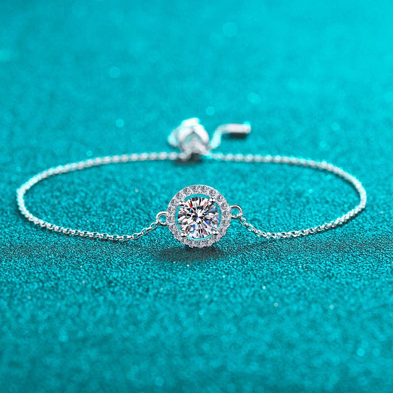 Perimade & Co. LLC - Wholesale Charm/Dangle Bracelet - Moissanite Charm Wedding Bracelet in 925 Sterling Silver1