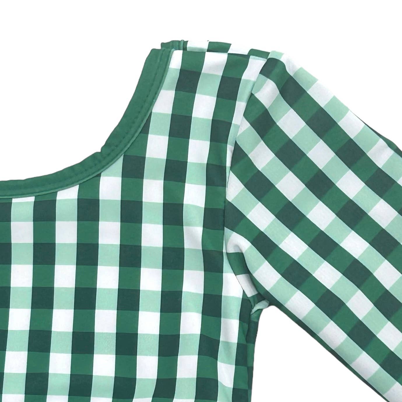Sugar Bee Clothing – wholesale Two-piece swimsuit – Kids – Girls Swimsuit - Skirt Bikini -Green Gingham9
