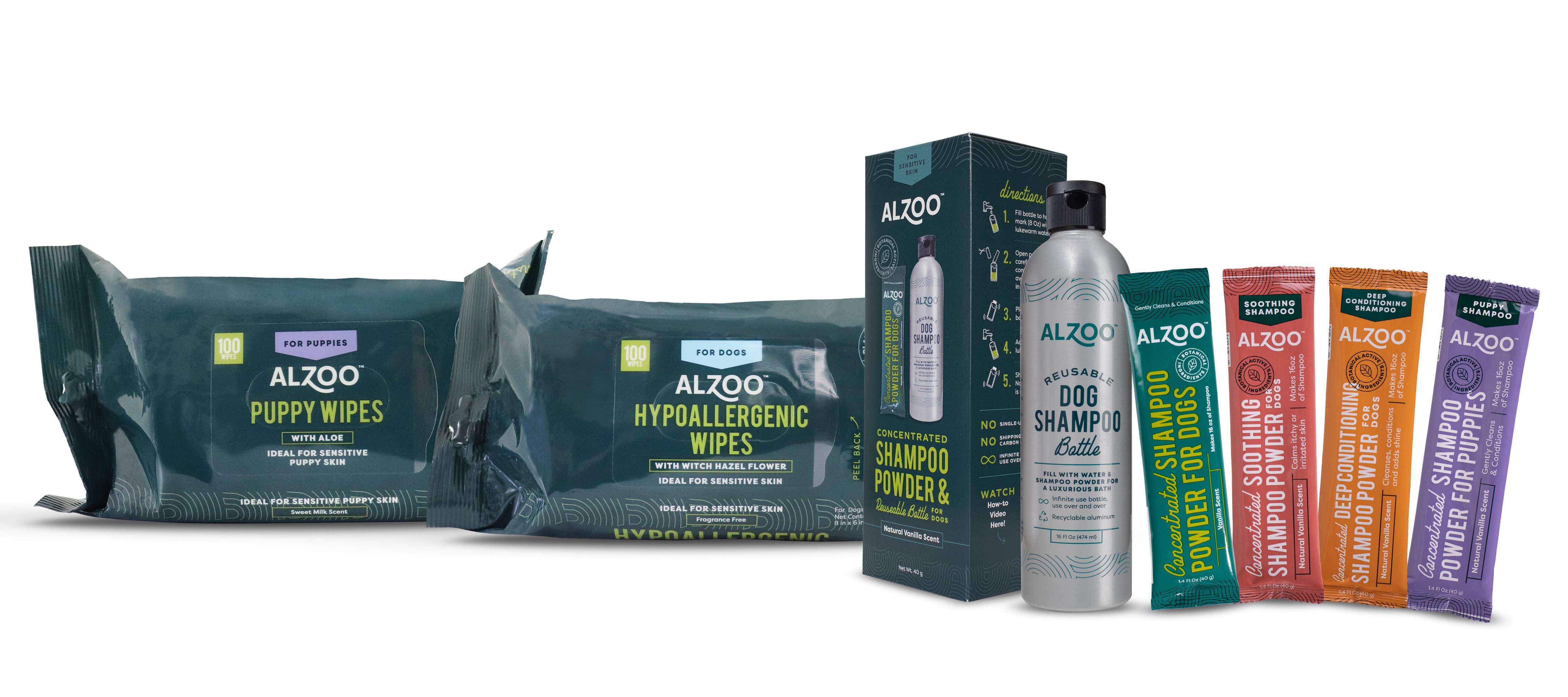 ALZOO - Wholesale Pet Grooming Aid - Dog - ALZOO PLANT-BASED HYPOALLERGENIC WIPES 100CT8