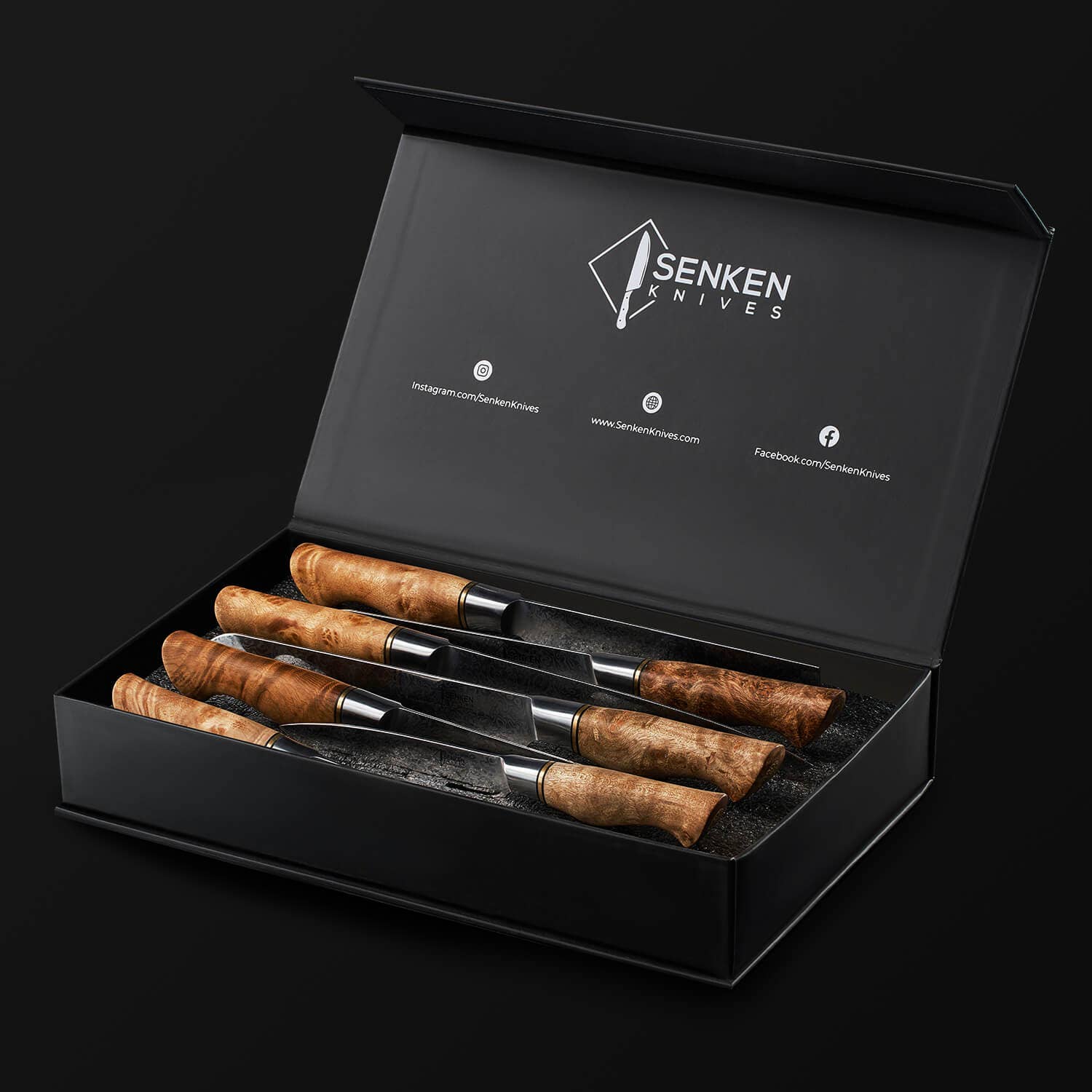 Senken Knives - Wholesale Knife Set - 7-Piece Japanese VG10 Damascus Knife Set - Sycamore Wood6