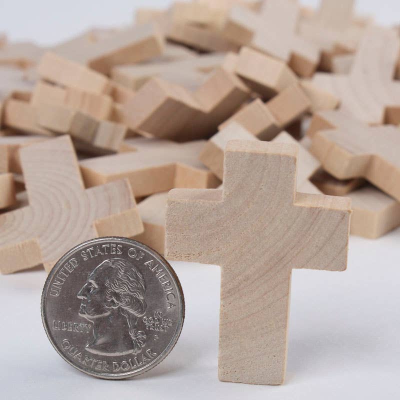 Factory Direct Craft - Wholesale Cutouts - 1-1/4" x 1-1/2"  Mini Wood Crosses - Pack of 10 Wooden Cross4