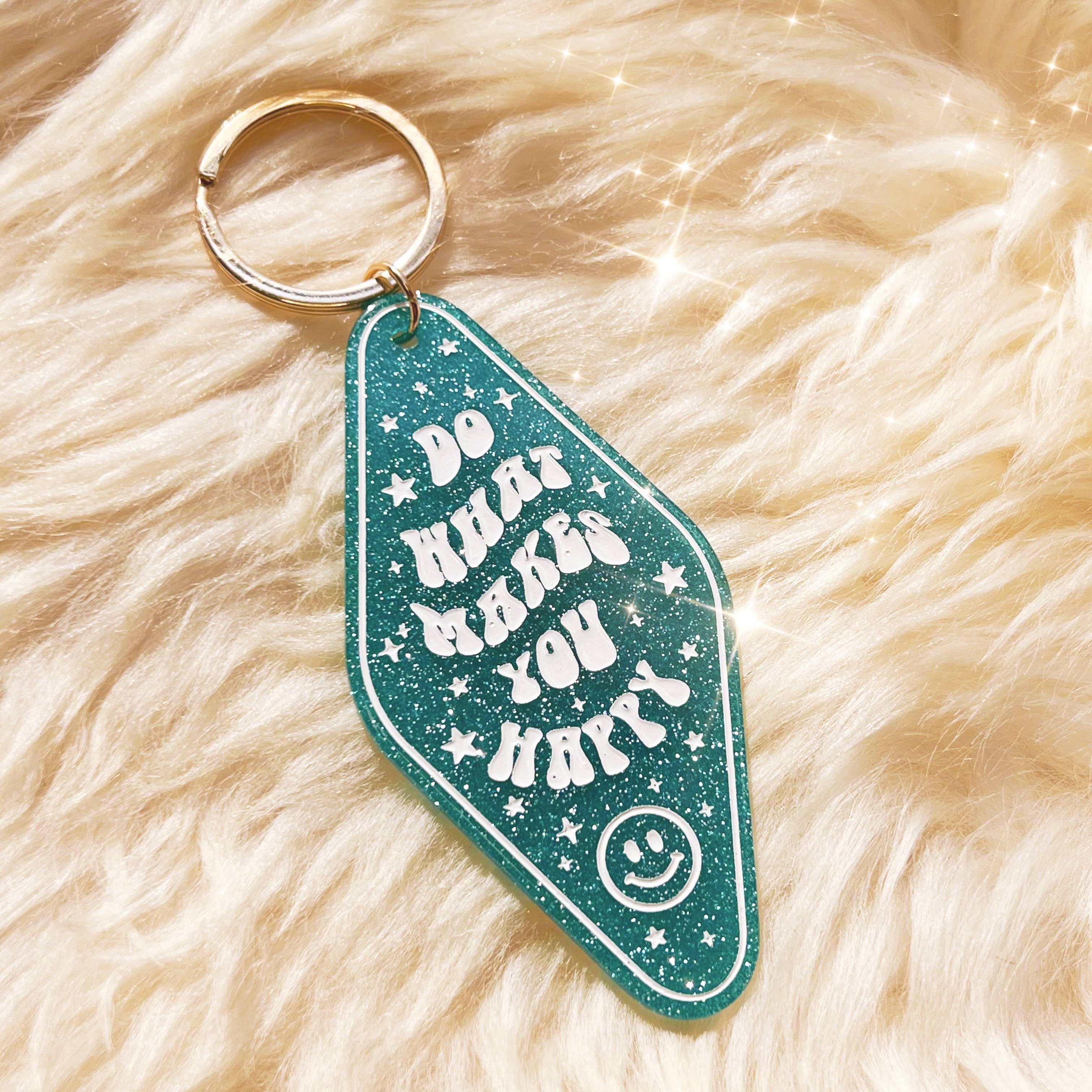 Wildflower + Co. - Wholesale Keychain - Women's - Positive Affirmation Glitter Motel Keychain Stocking Stuffer3