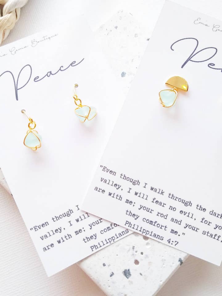 The Peace Earrings, Christian Jewelry, Bible Verse Jewelry for wholesale by Light Jewelry Co