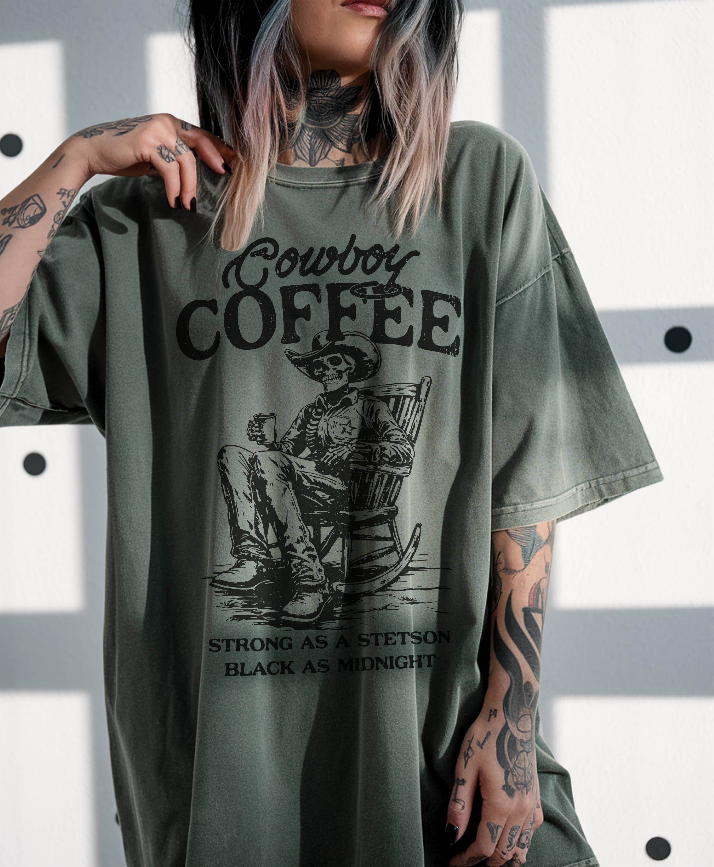 Alley & Rae - Wholesale T-Shirt (Graphic) - Unisex - Cowboy Coffee Tee – Western Caffeine Graphic T-Shirt