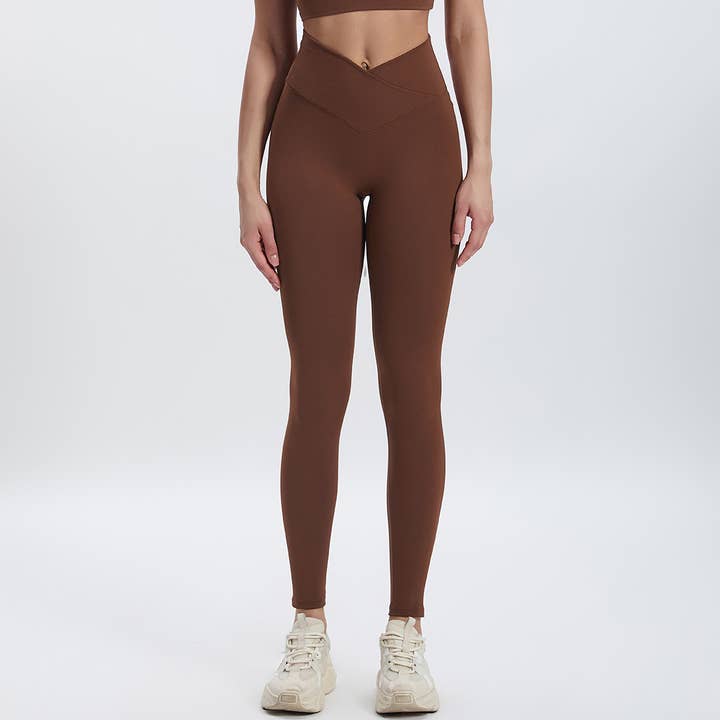 Sodalemon - Vendita all'ingrosso Leggings sportivi/loungewear - Donna - Leggings Sportivi da Fitness a Vita Incrociata per Donne a Colore Unito20