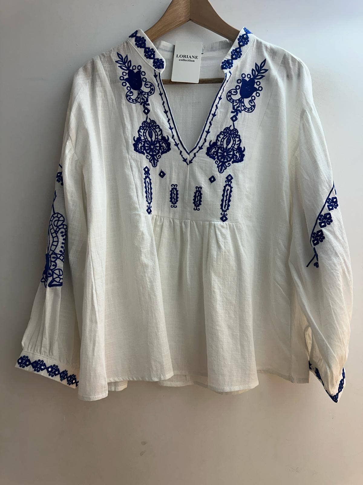 LORIANE - Venta al por mayor Blusa - Mujer - 6002 Blusa bohemia y ribeteada de algodón2