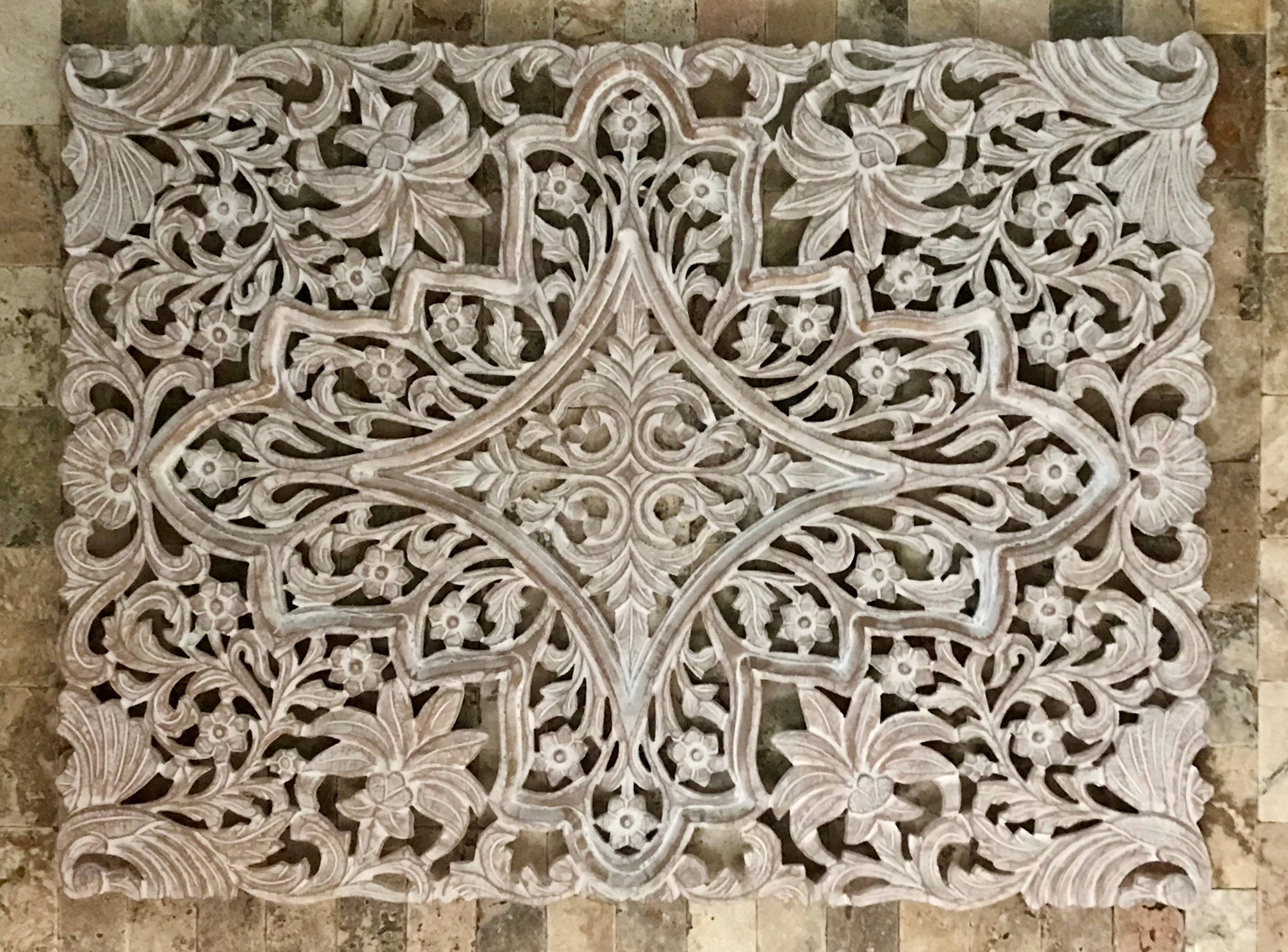 Wilco Home - Venta al por mayor Papel pintado 3D - Placa de pared tallada en 3D de Costa de Marfil, tallada a mano, de la India4