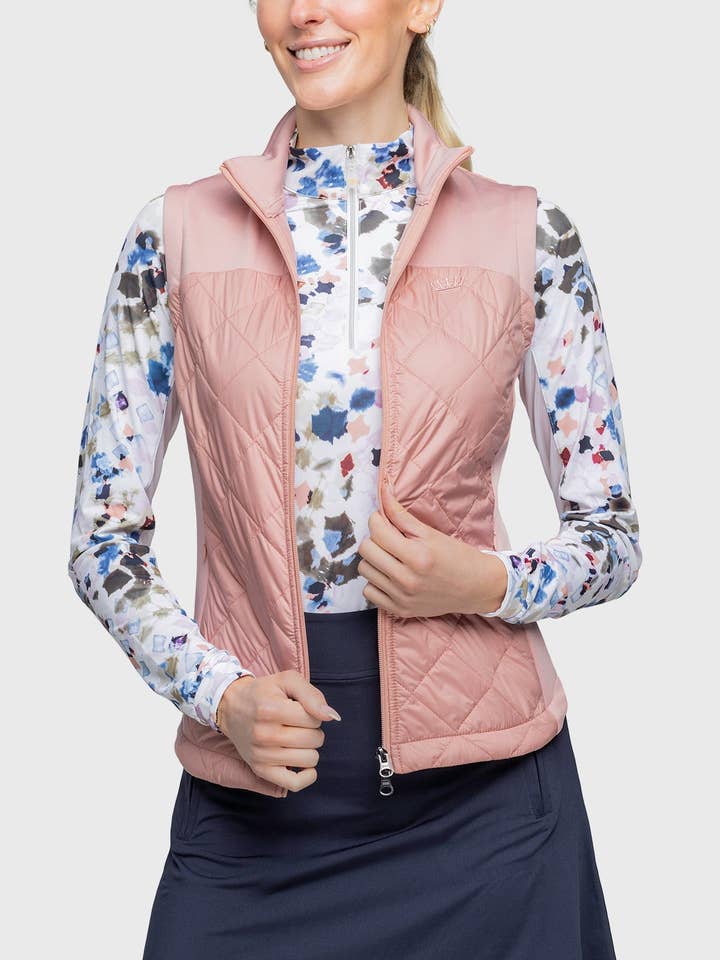 Chaleco Acolchado con Cremallera Completa en Color Rubor para venta al por mayor de Kastel Denmark