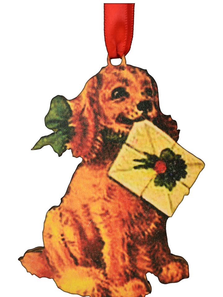 Christmas Dog Printed Wooden Ornament for wholesale by Buy Socks You All