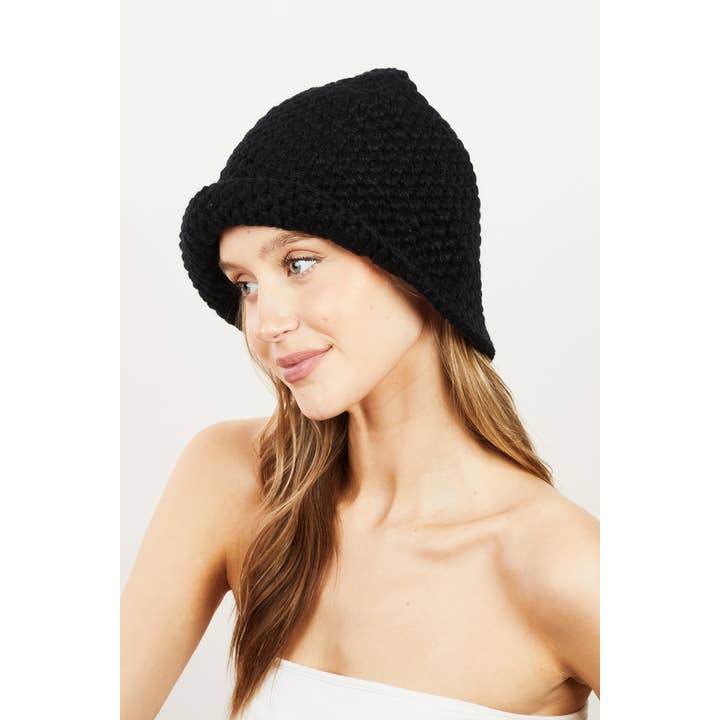 Collections by Fame Accessories - Wholesale Bucket Hat - Women's - Knit Braided Bucket Hat