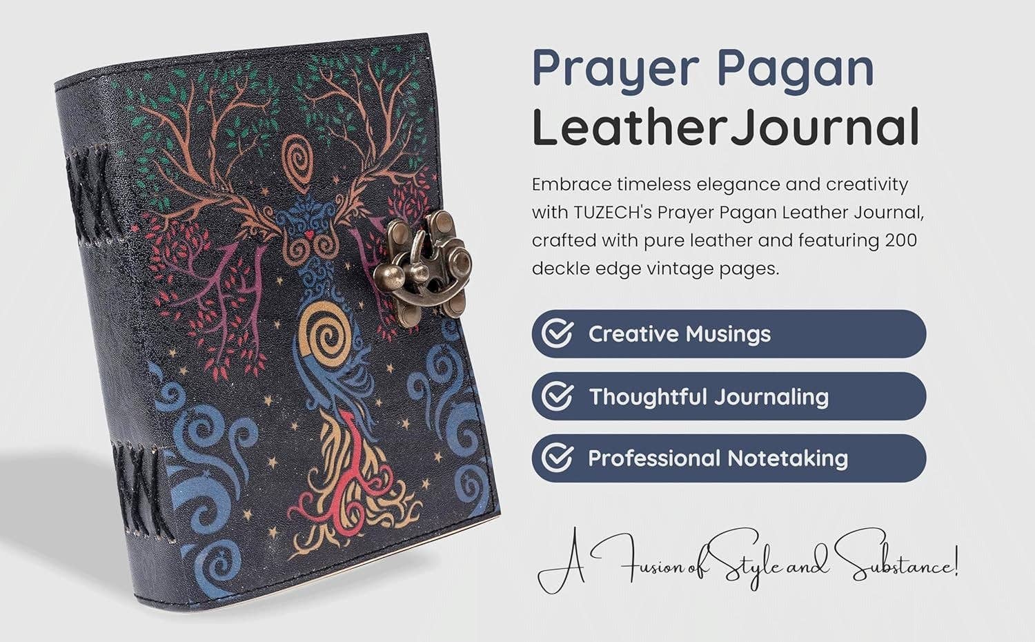 Tuzech Leather – wholesale Journal och dagbok – TUZECH läderklätt anteckningsbok med grimoirestil och ojämna kanter för män och kvinnor71