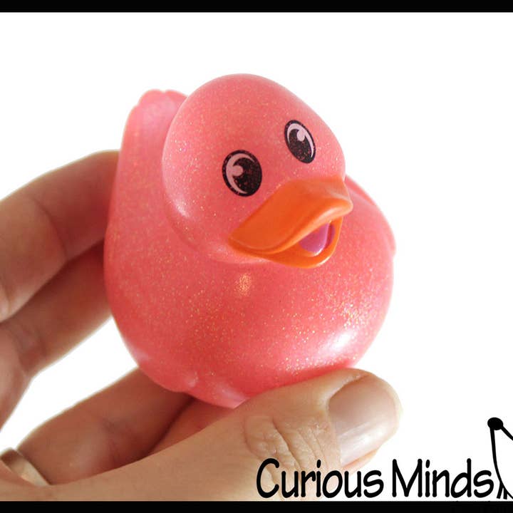Curious Minds Toys - Wholesale Bath Toy - Baby - 1 - Medium 2" Glitter Rubber Ducks - Rubber Duckies Toy