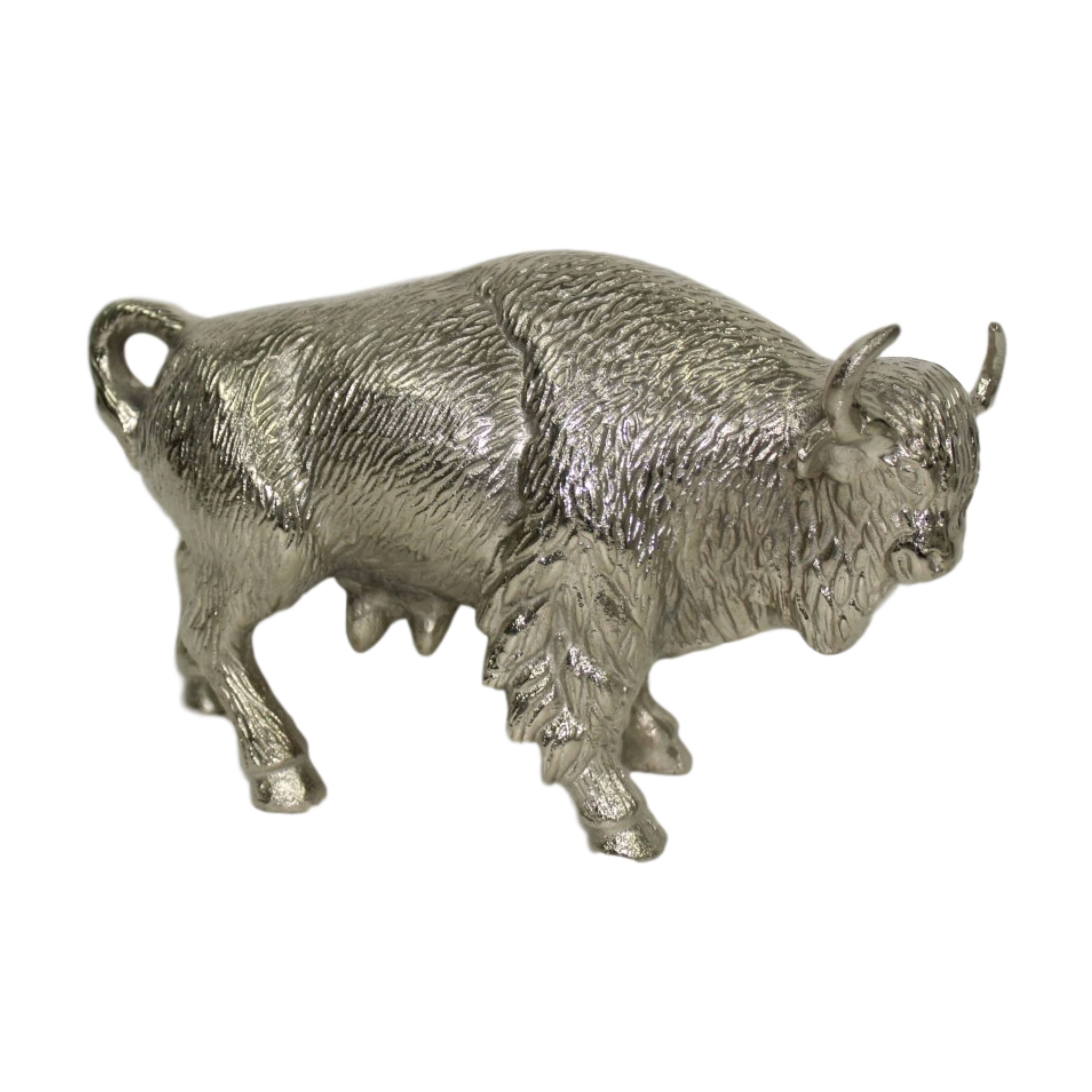 Wilco Home – Großhandel Dekofigur – Tischfigur Buffalo aus Aluminiumguss - erhältlich in 2 Ausführungen0